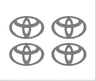Toyota felni/dísztárcsa matrica szett (ovális) /EU-HU/