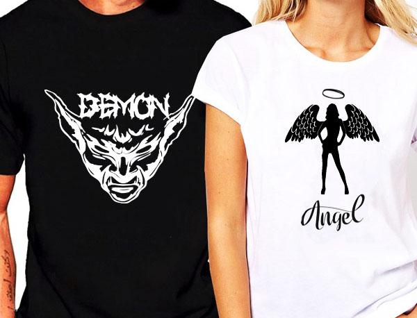 Demon és Angel páros pólók