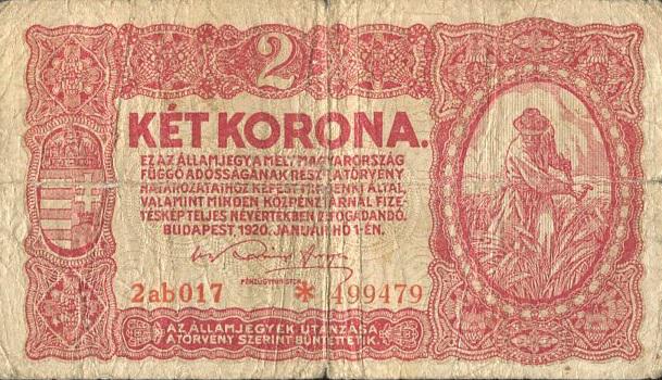 2 korona (1920) ab vastag csillag