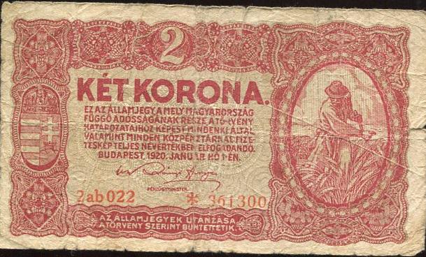 2 korona (1920) ab vékony csillag