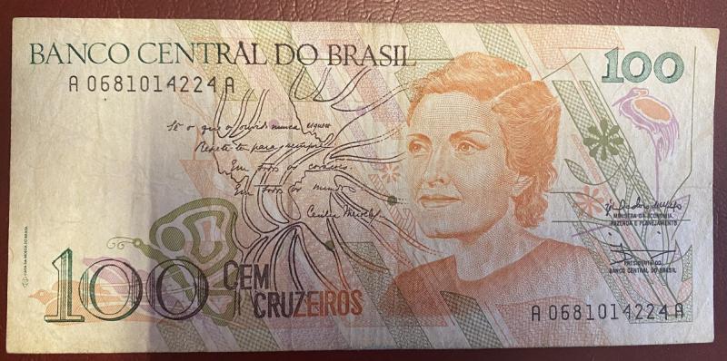 Brazília 100 cruzeiro bankjegy 1990