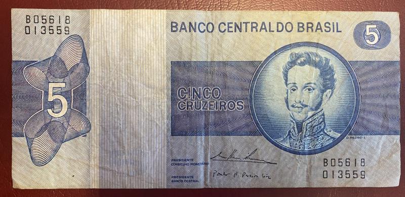 Brazília 5 cruzeiro bankjegy 1970-1980