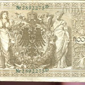 Német 1910. 1000 márka (zöld bélyegzés)