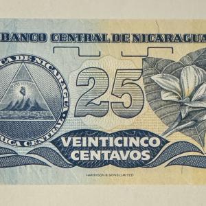 Nicaragua 25 centavos bankjegy (UNC) 1991