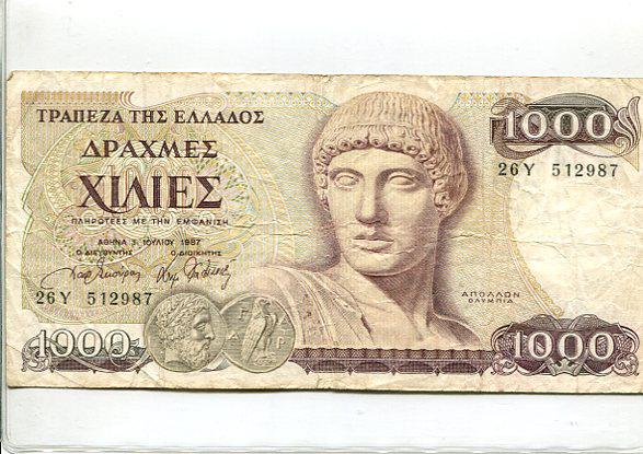 Görögország 1000 drachma (1987)