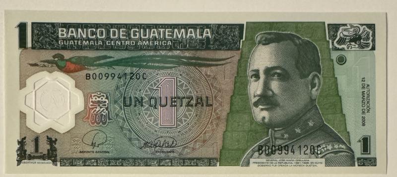 Guatemala 1 quetzal bankjegy (UNC) 2008