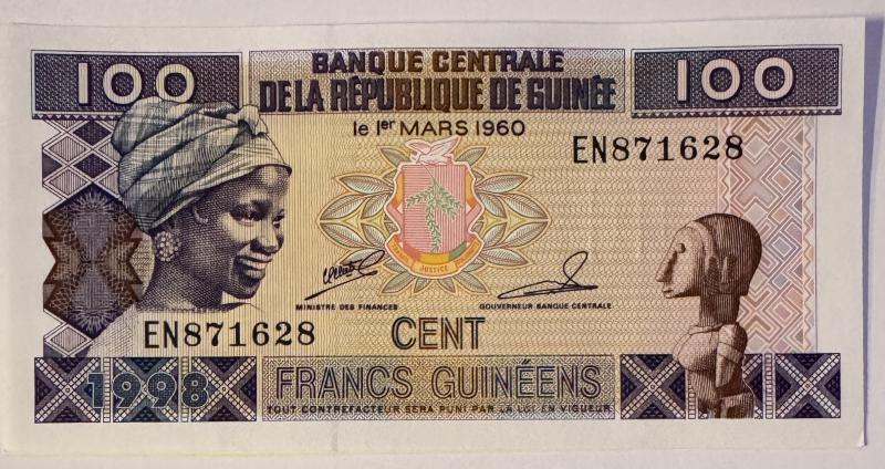 Guinea 100 frank bankjegy (UNC) 1998