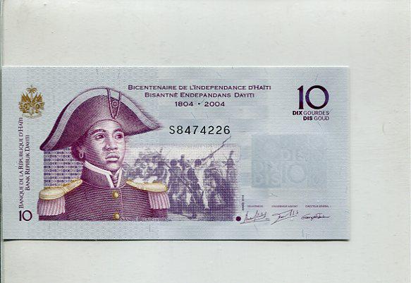 Haiti 10 Gourdes bankjegy (UNC) 2016