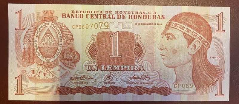 Honduras 1 Lempira bankjegy (UNC) 2000