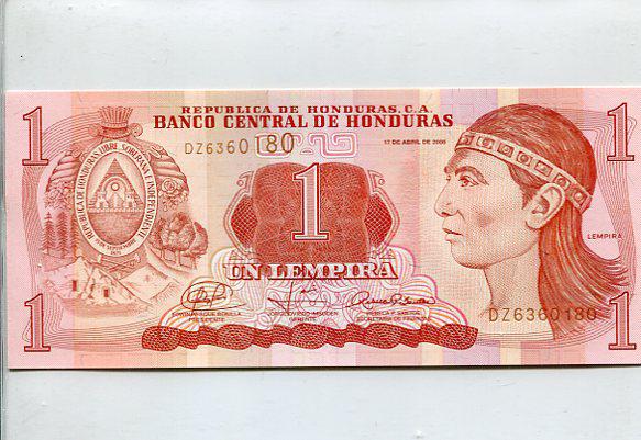 Honduras 1 Lempira bankjegy (UNC) 2008