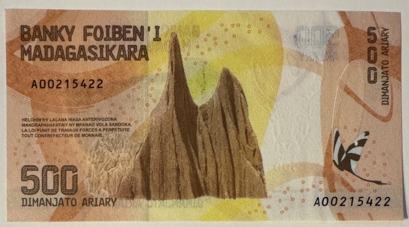 Madagaszkár 500 Ariary bankjegy (UNC) 2017