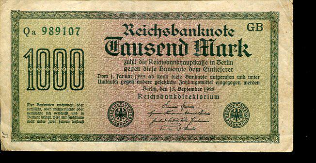 Német 1922. 1000 márka