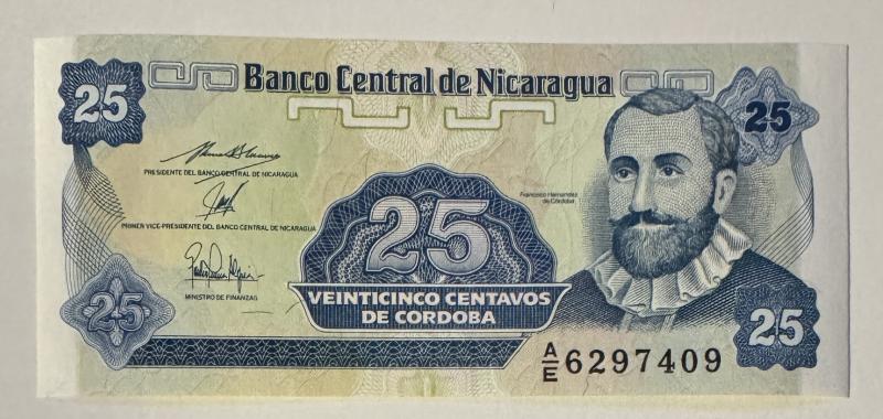 Nicaragua 25 centavos bankjegy (UNC) 1991