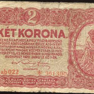 2 korona (1920) ab vékony csillag