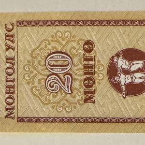 Mongólia 20 mongo bankjegy (UNC) 1993