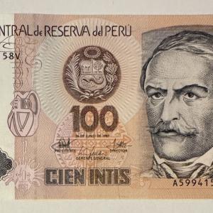 Peru 100 intis bankjegy (UNC) 1987