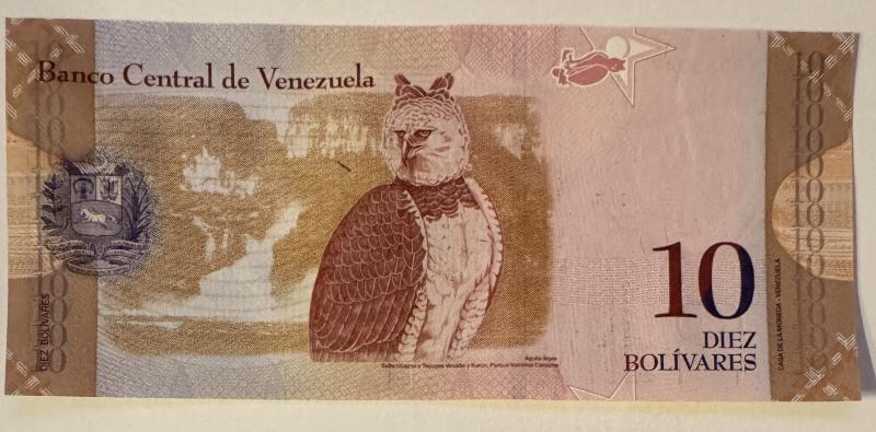 Venezuela 10 bolivares bankjegy (UNC) 2009