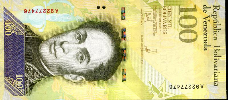 Venezuela 100000 Bolivares bankjegy (UNC) 2017