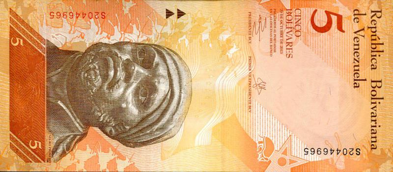 Venezuela 5 Bolivares bankjegy (UNC) 2013