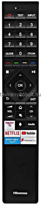 ERF3B72H, HISENSE EREDETI TÁVIRÁNYÍTÓ