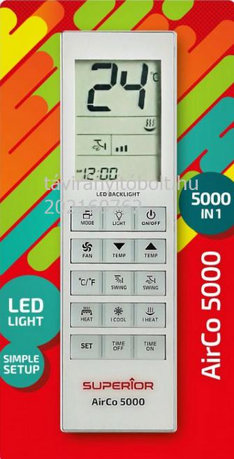 SUPERIOR KLÍMA AIRCO 5000-IN-1 UNIVERZÁLIS TÁVIRÁNYÍTÓ KLÍMÁHOZ