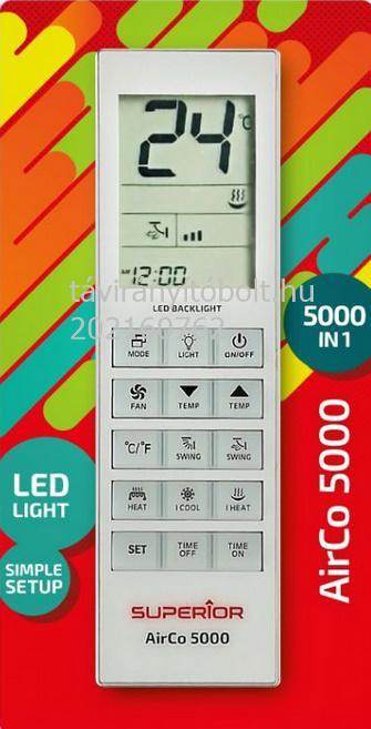 SUPERIOR KLÍMA AIRCO 5000-IN-1 UNIVERZÁLIS TÁVIRÁNYÍTÓ KLÍMÁHOZ