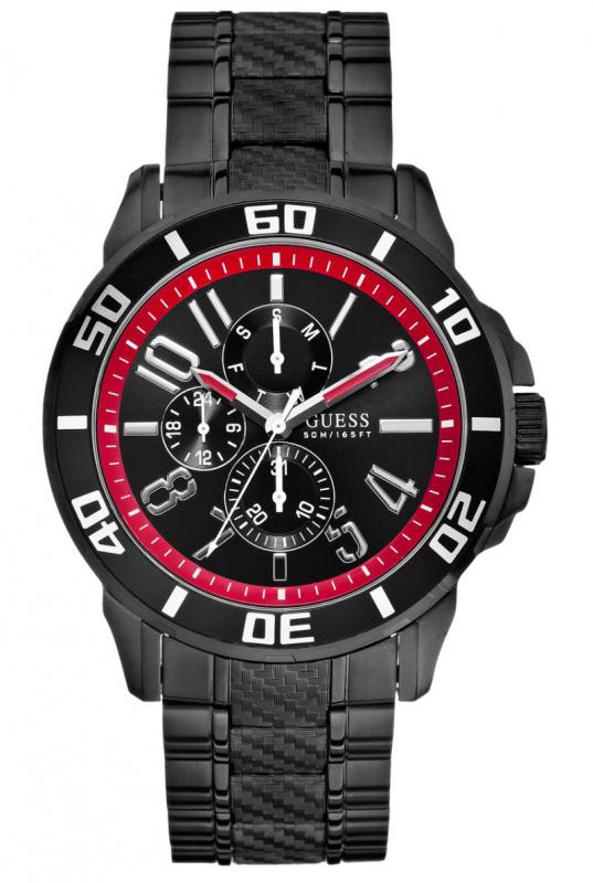 GUESS RACER W18550G1 Férfi karóra fekete fémszíjas
