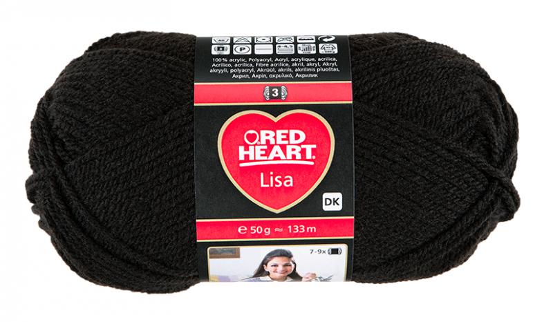 Lisa Red Heart fonal 5dkg  színkód: 0217 Fekete