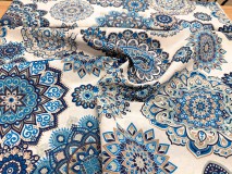Bútorvászon Kék Mandala 140 cm széles