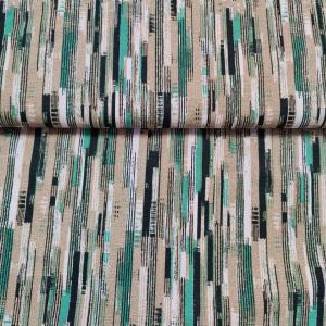 Lakástextil drapp zöld csíkos 140 cm széles