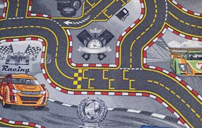 Autópályás gyerekszőnyeg versenyautó 53x130cm