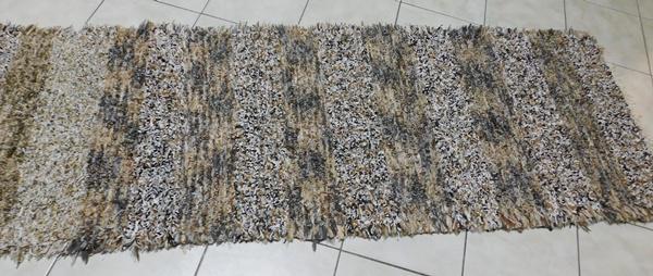 Barna beszövéses rongyszőnyeg 65x196cm