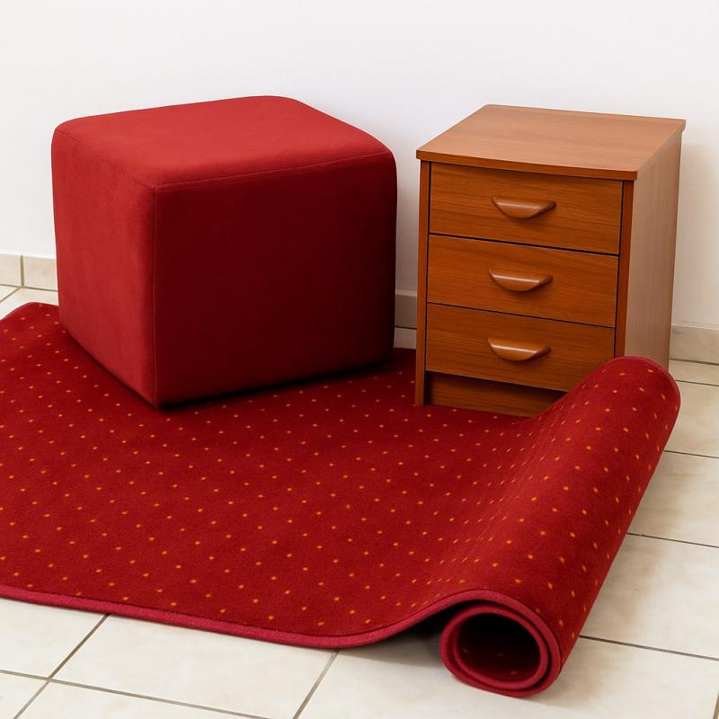 Bordó apró mintás kész szőnyeg 50x130cm