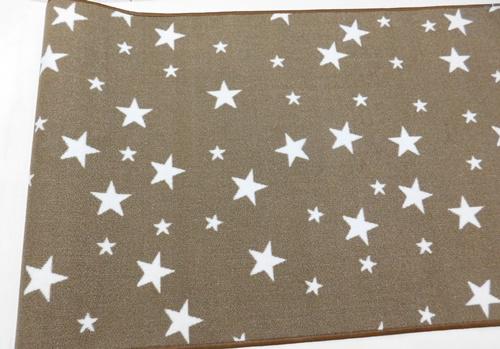 Kész szőnyeg buklé barna csillagos 80x200cm