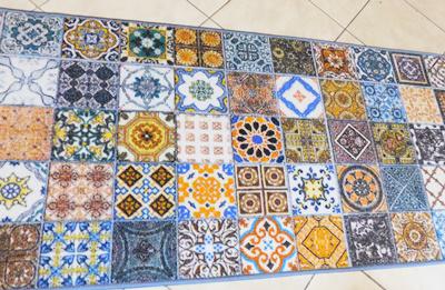 Konyhai vagy folyosó szőnyeg Mozaik színes 100x200cm