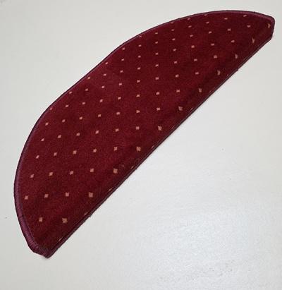 Lépcsőszőnyeg bordó apró mintás 6024 ívelt