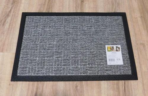 Textilbetétes lábtörlő vastag gumi széllel Supreme szürke 40x60cm