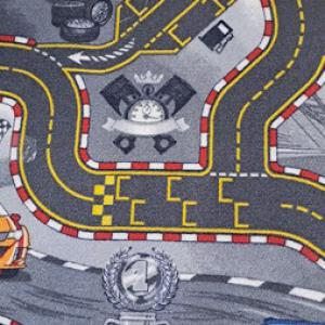 Autópályás gyerekszőnyeg versenyautó 53x130cm