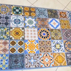 Konyhai vagy folyosó szőnyeg Mozaik színes 100x200cm