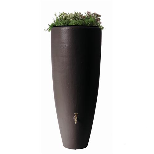 2IN1 mokka színű esővízgyűjtő növénytartóval, 300 L