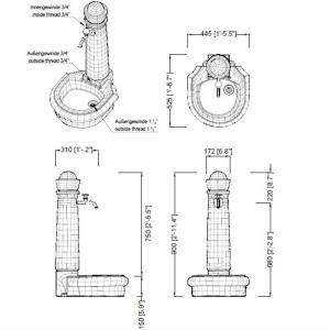 Venezia kerti vízkút állvány vöröskő