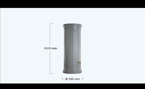 OSZLOPOS szürke színű esővízgyűjtő, 330 L