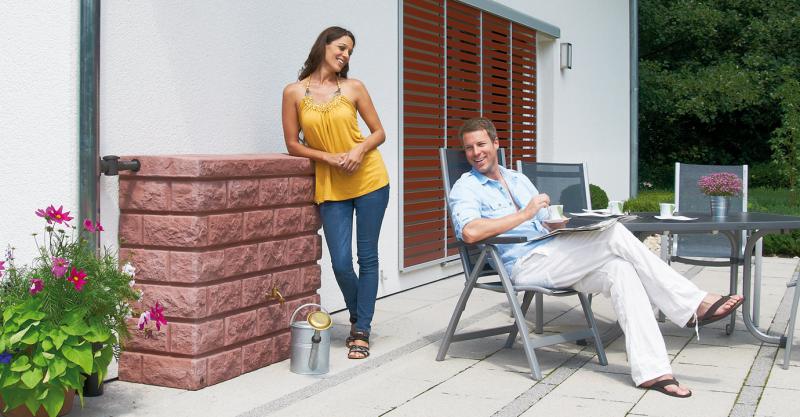 ROCKY - Vörös kő színű esővízgyűjtő, 400 L