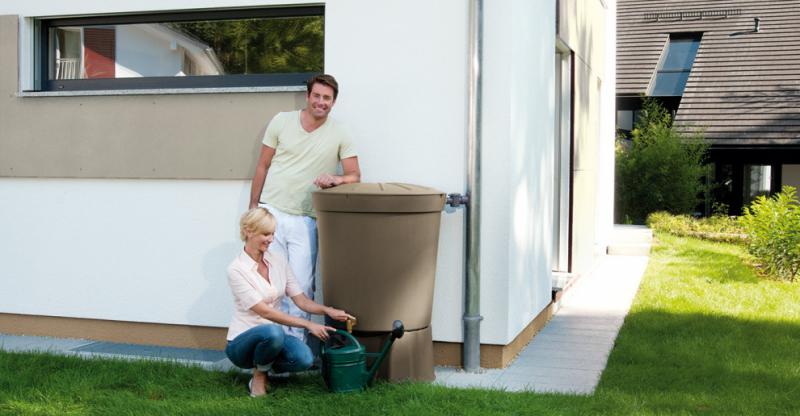 SIENA szürkés-barna színű esővízgyűjtő, 300 L