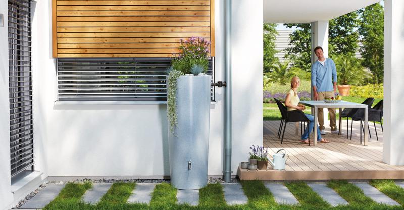 STONE 2in1 ezüst színű esővízgyűjtő, 350 L