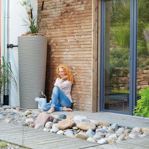 NATURA 2in1 SAHARA tejeskávé színű esővízgyűjtő, 350 L