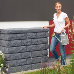 ROCKY - Sötét gránit színű esővízgyűjtő, 400 L