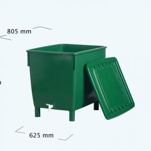 SZÖGLETES Erősített zöld esővízgyűjtő, 210 L