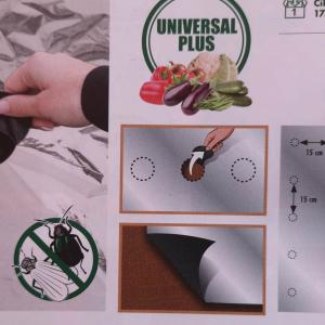 Ültetőfólia zöldségekhez előre perforálva, ezüst-fekete színben