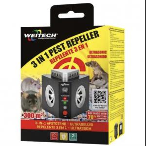 Ultrahangos beltéri rágcsálóriasztó 300 nm területre